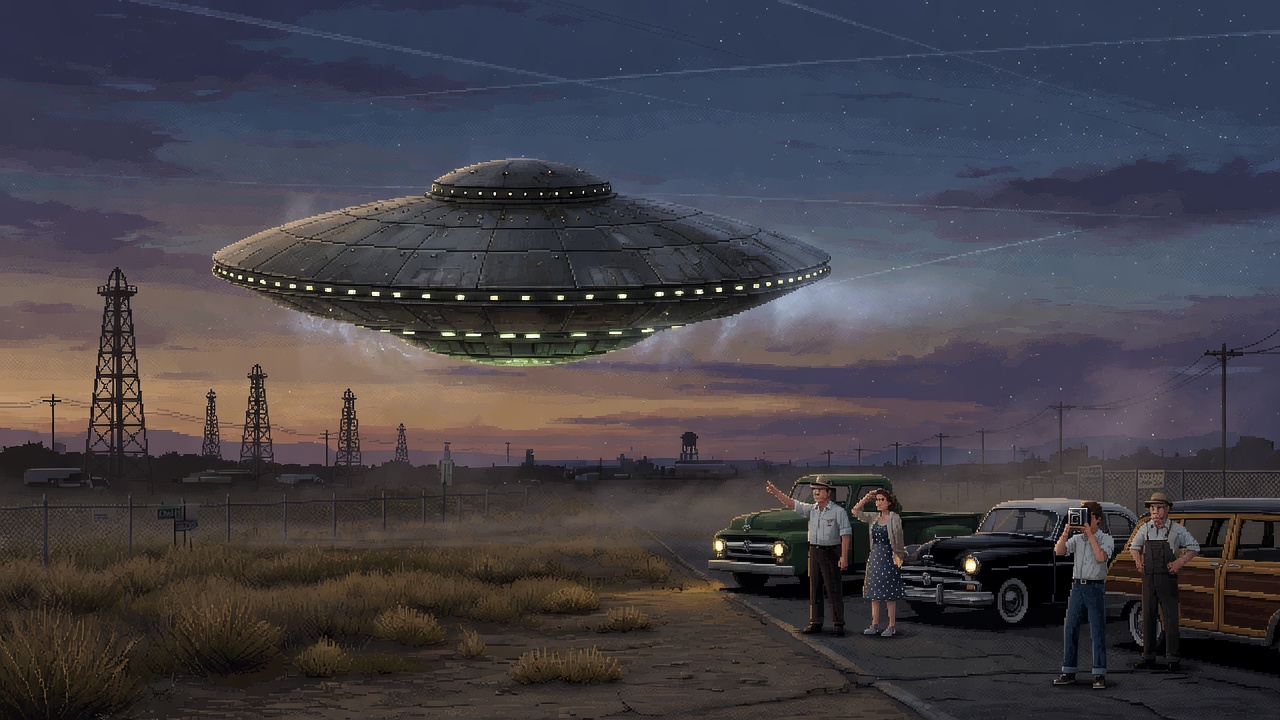 Disc Hovers Silently Over Bakersfield California 1952
