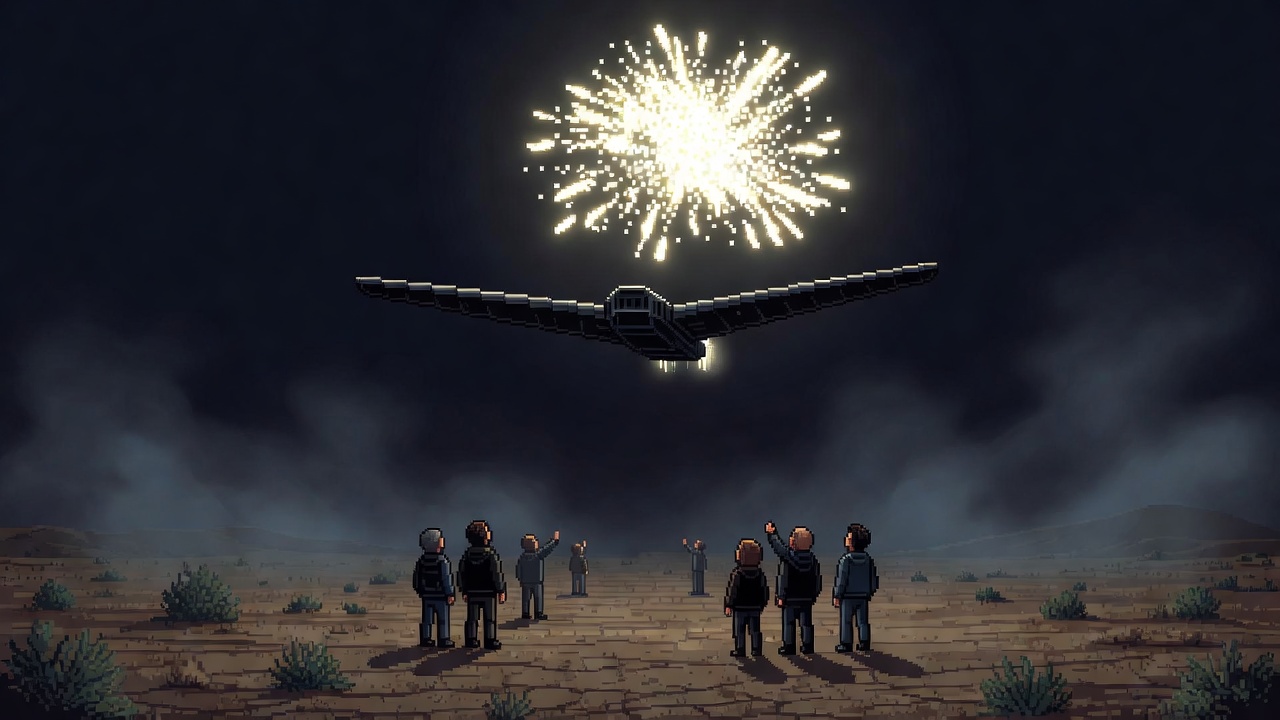 Formation of Lights Glides Silently Over Phoenix in 2008