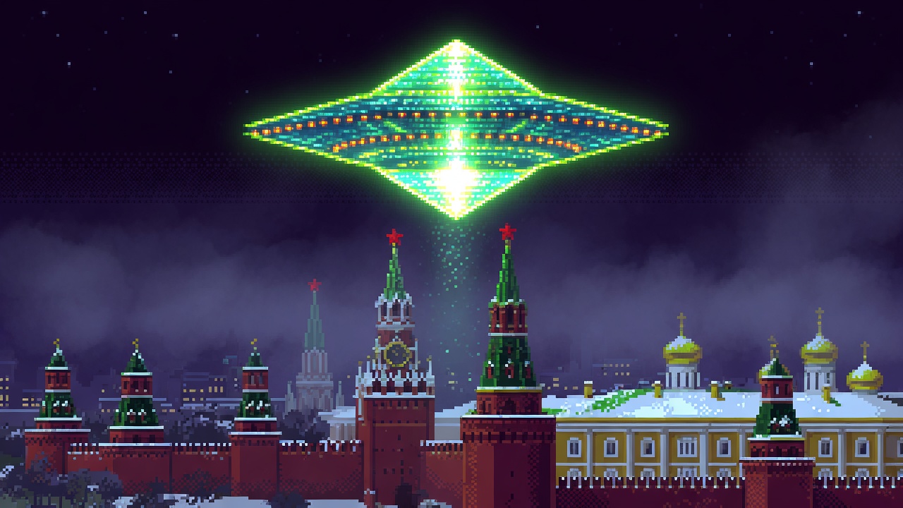 Glowing Pyramid Hovers Over Kremlin in Moscow 2009