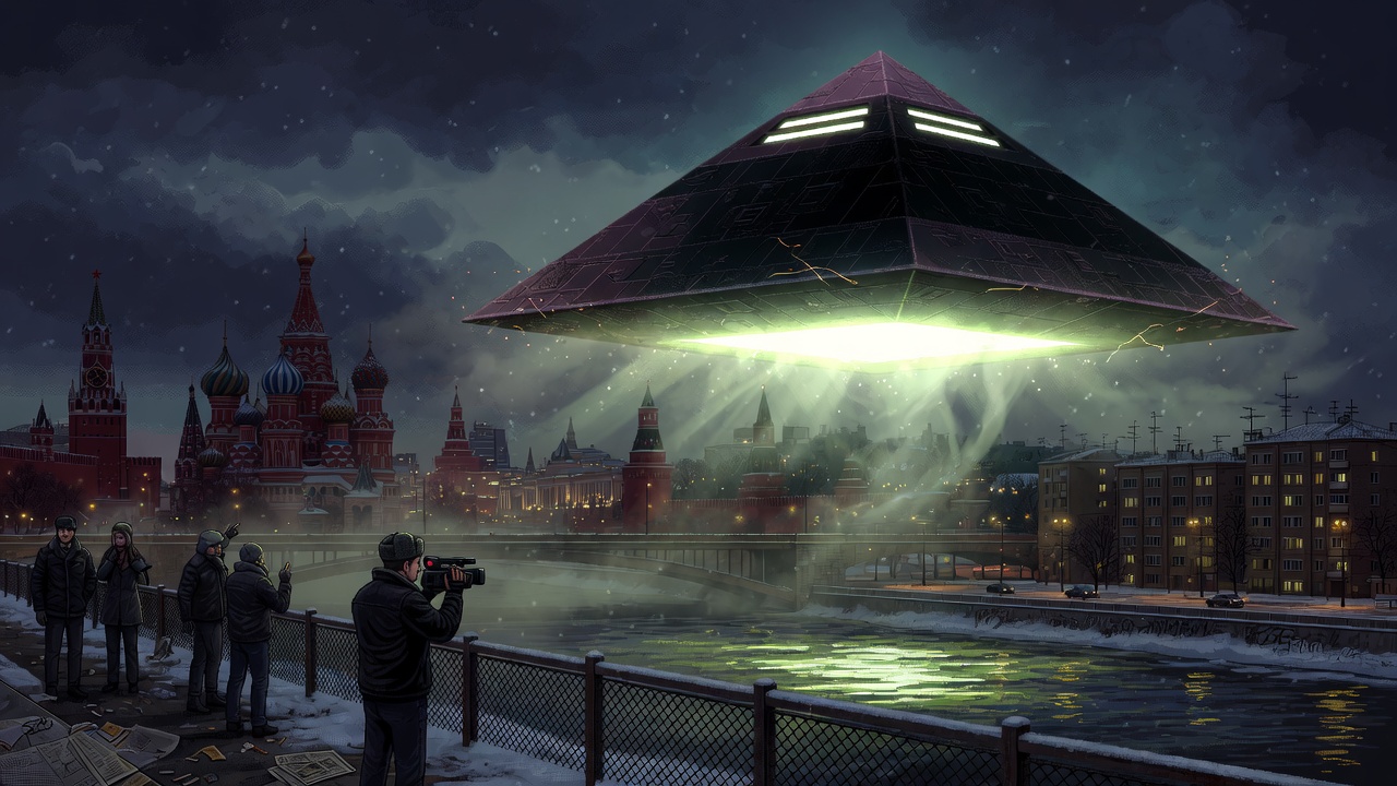 Glowing Pyramid UFO Hovers Over Moscow in 1993
