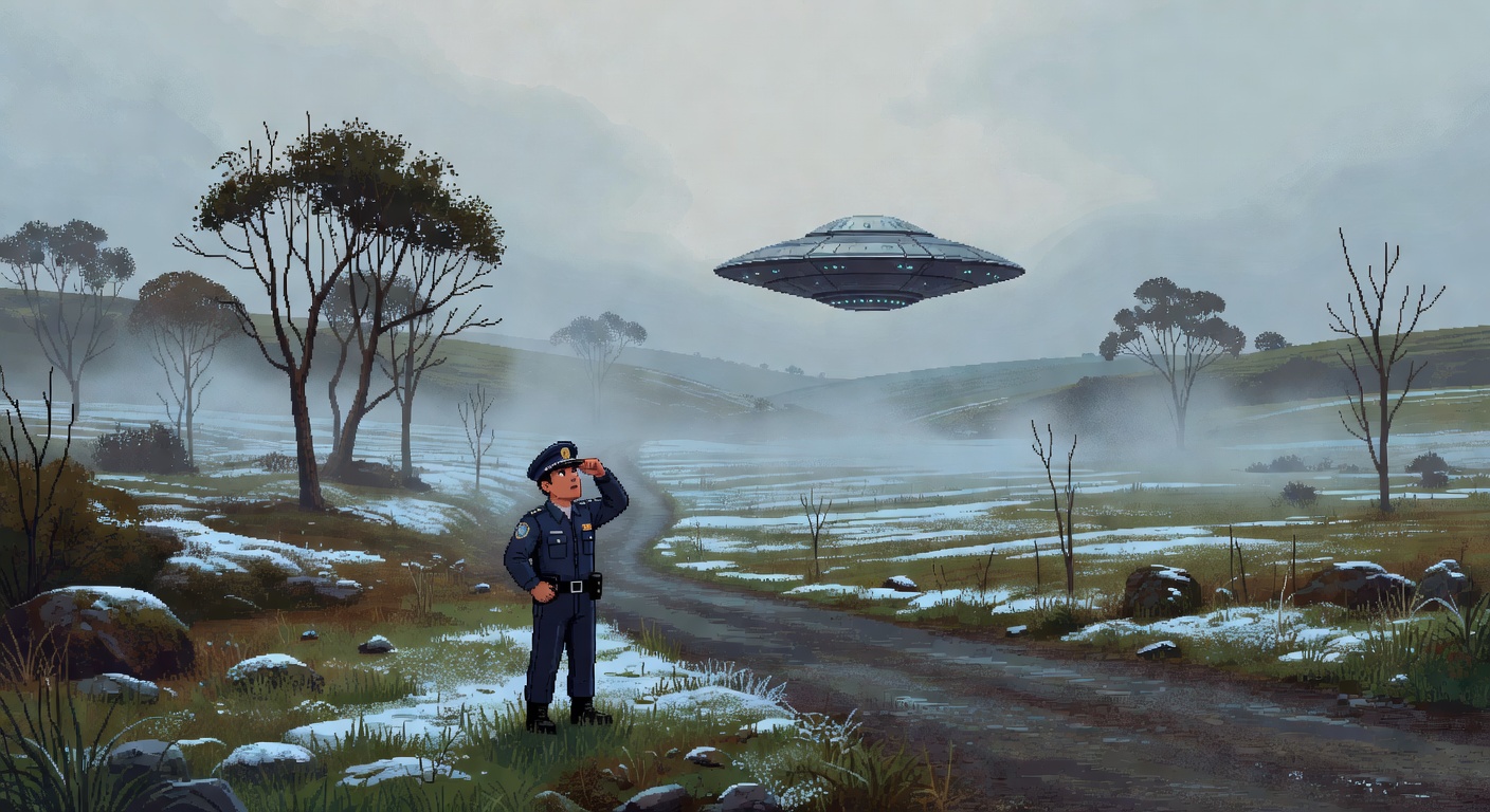 Metallic Disc Hovers Silently Over Helensville Fields in 1965
