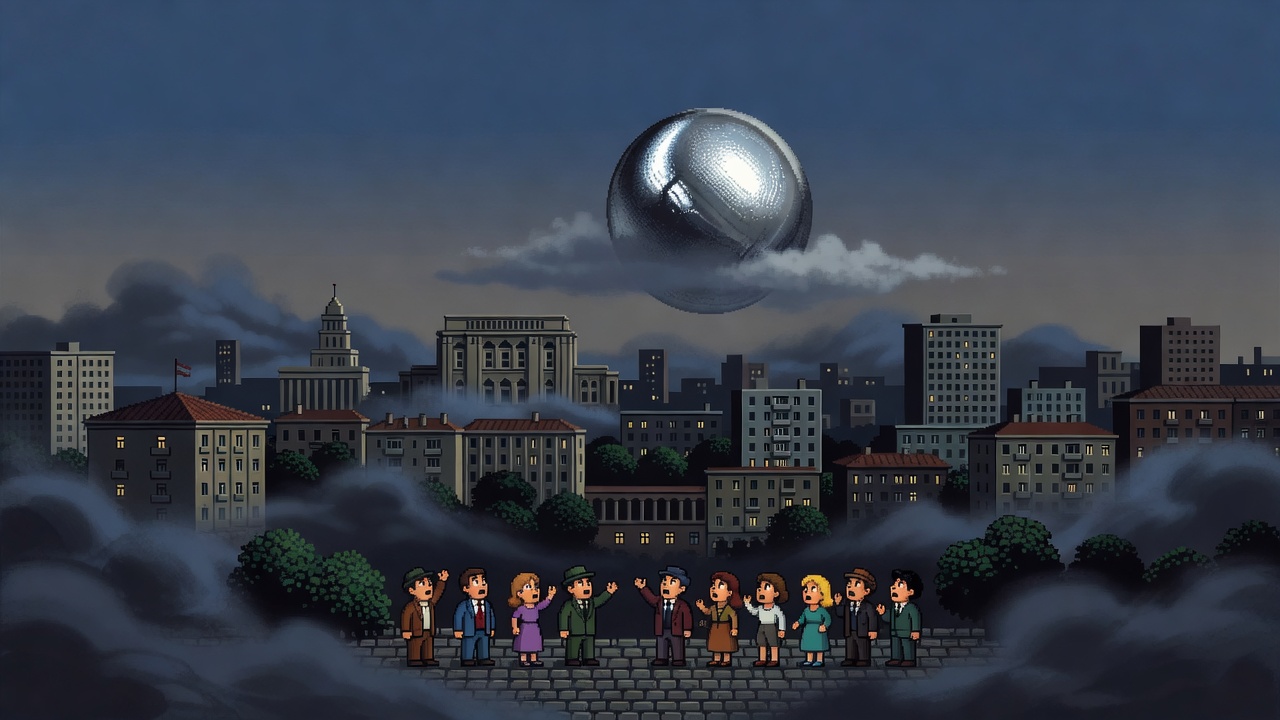Metallic Sphere Hovers Silently Over Yerevan in 1987
