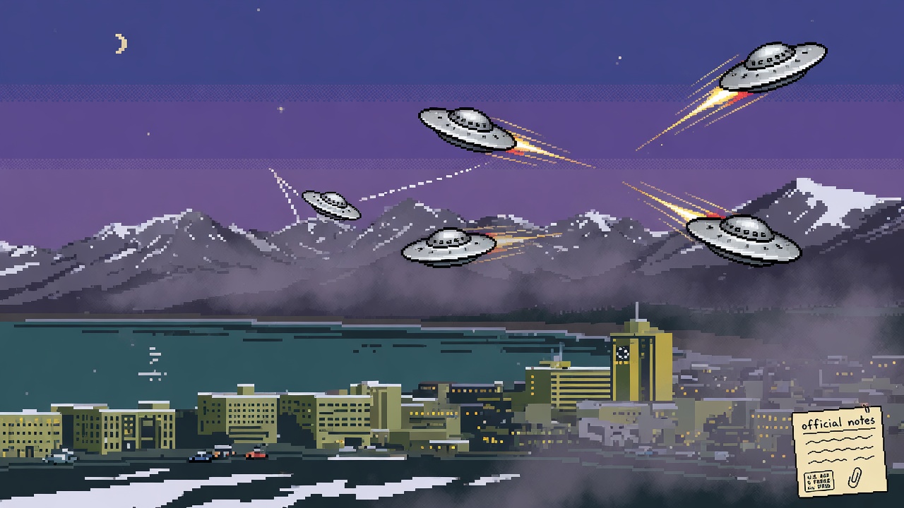 Multiple Discs Reported Over Anchorage Alaska in 1950
