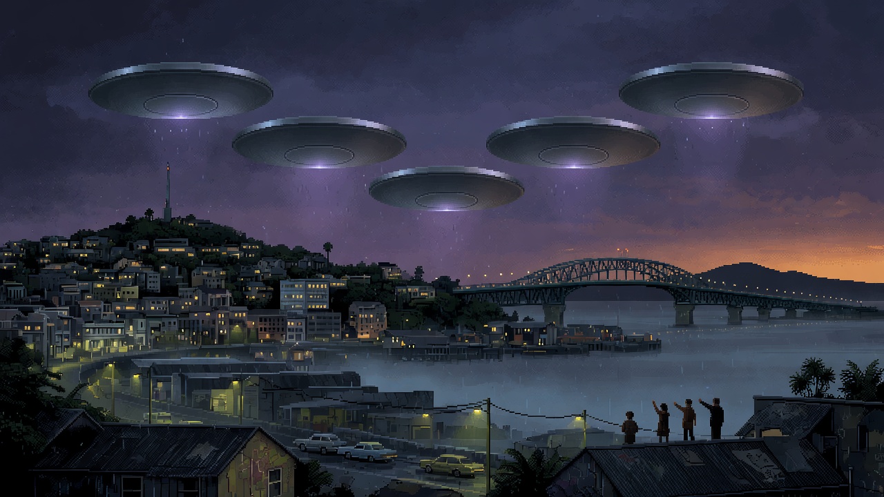 Silver Disc Formation Hovers Silently Over Auckland in 1972