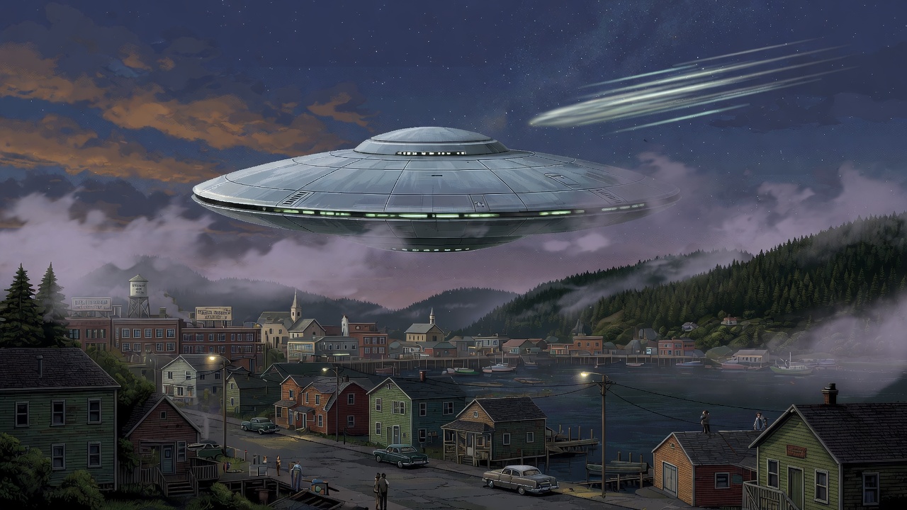 Silver Disc Hovers Silently Over Bellingham Washington 1953