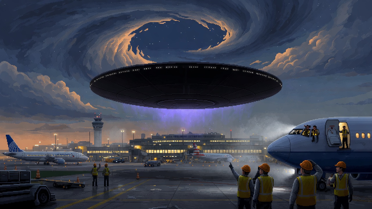 United Airlines Workers Spot Metallic Disc Hovering Over O Hare Airport